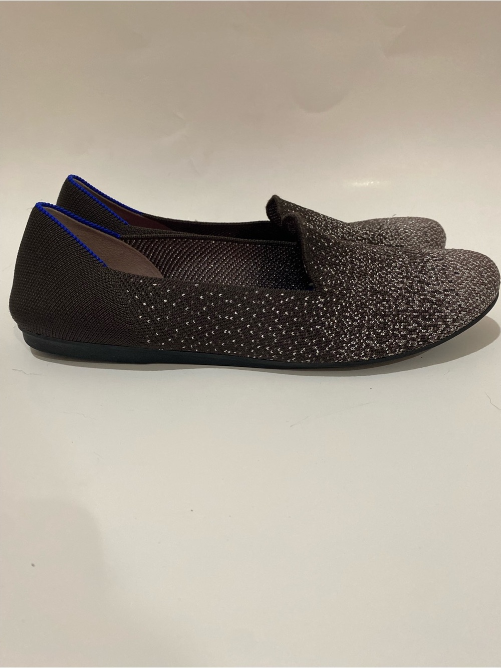 Rothy’s The Loafer Shoes Twilight Metallic Ombré Slip On  Dark Brown Knit - Picture 2 of 7